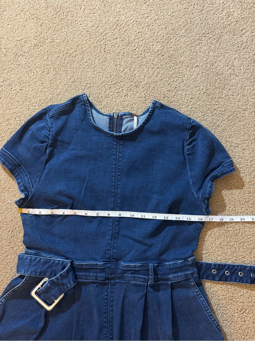 Free People Charlotte Romper Blue Denim Belted Short Sleeve Small - Picture 11 of 11